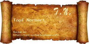 Topf Norbert névjegykártya